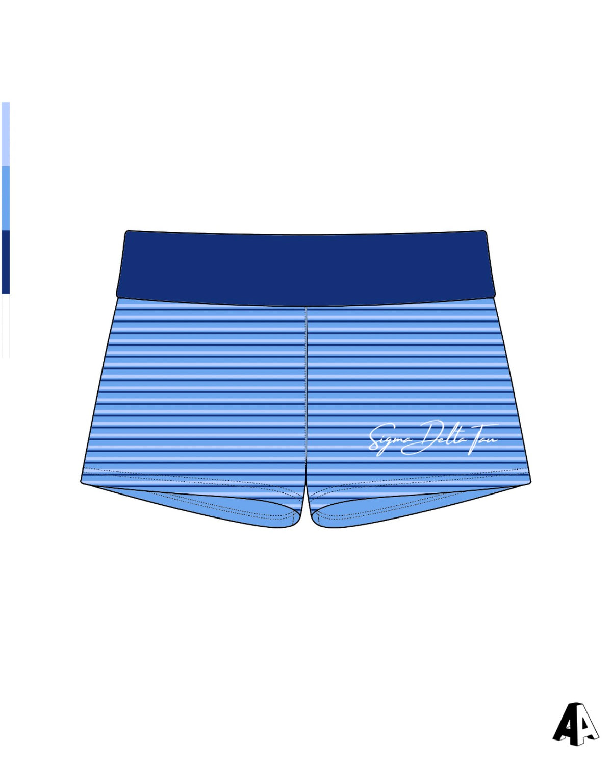 Striped Foldover Shorts Sigma Delta Tau Florida State University