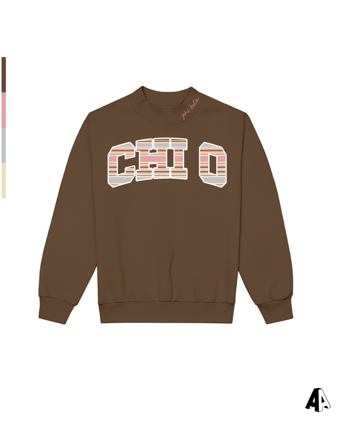 Striped Patch Mockneck Chi Omega University of Pittsburgh