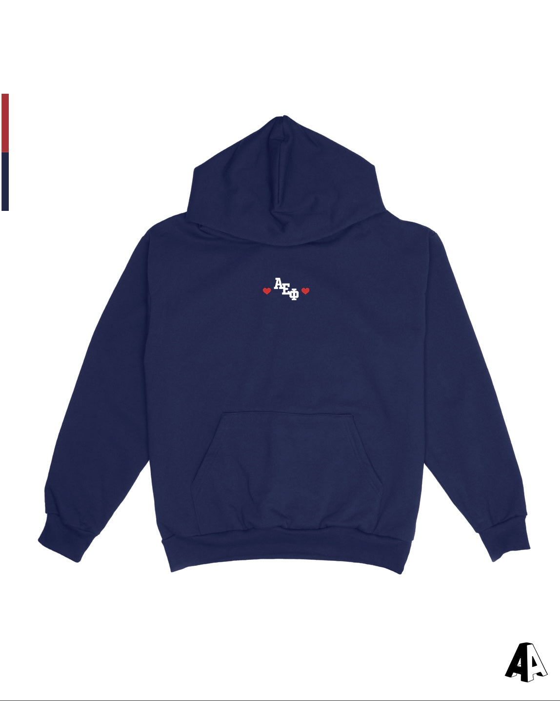 Embroidered Hearts Hoodie - Alpha Apparel Company