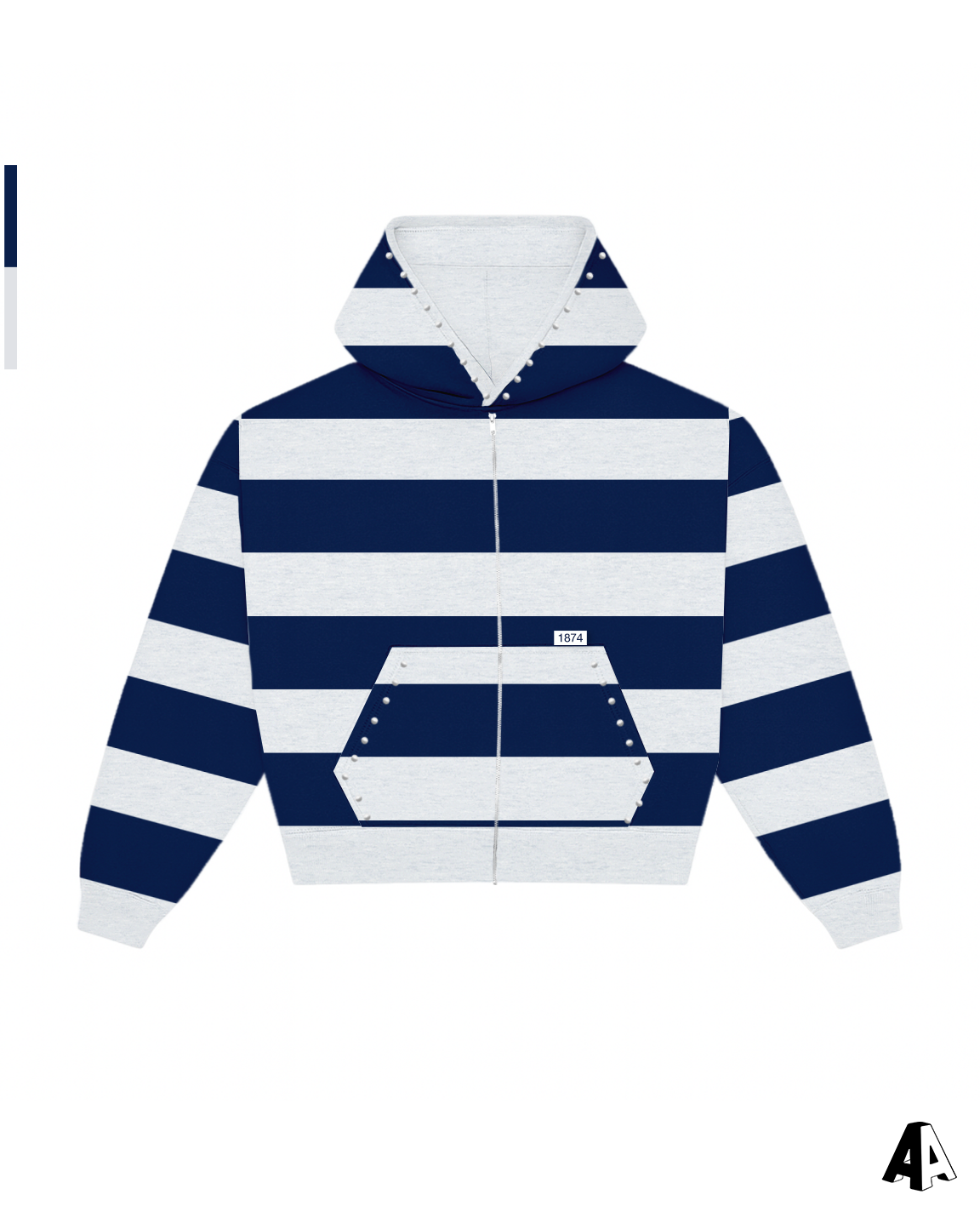 Striped Zip Up Hoodie Gamma Phi Beta California State University, Fullerton