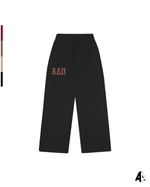 Alpha Delta Pi Cheetah Black Sweatpants Front