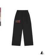 Alpha Omicron Pi Cheetah Black Sweatpants Front