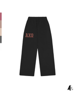 Alpha Chi Omega Cheetah Black Sweatpants Front