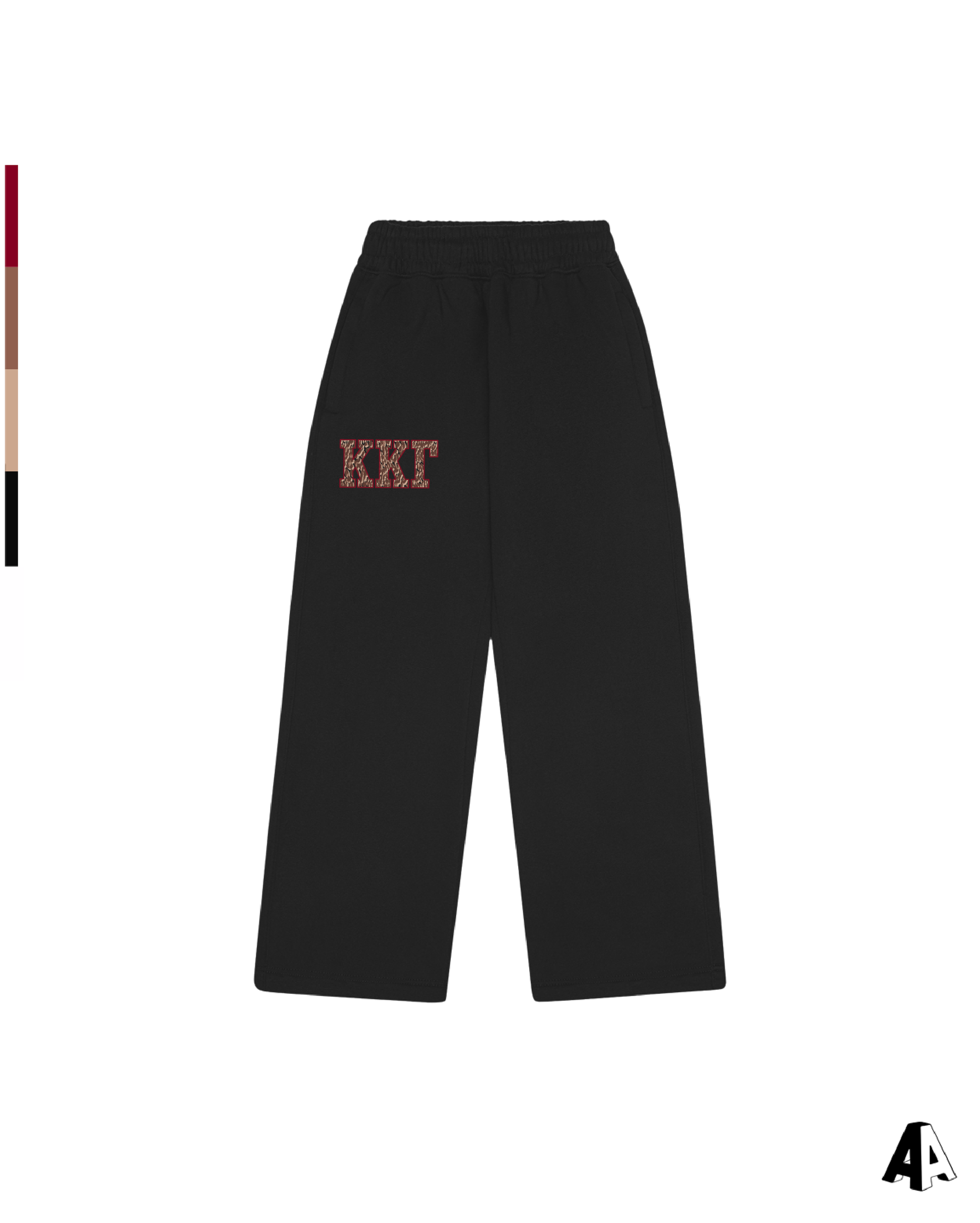 Kappa Kappa Gamma Cheetah Black Sweatpants Front