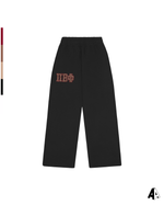 Pi Beta Phi Cheetah Black Sweatpants Front