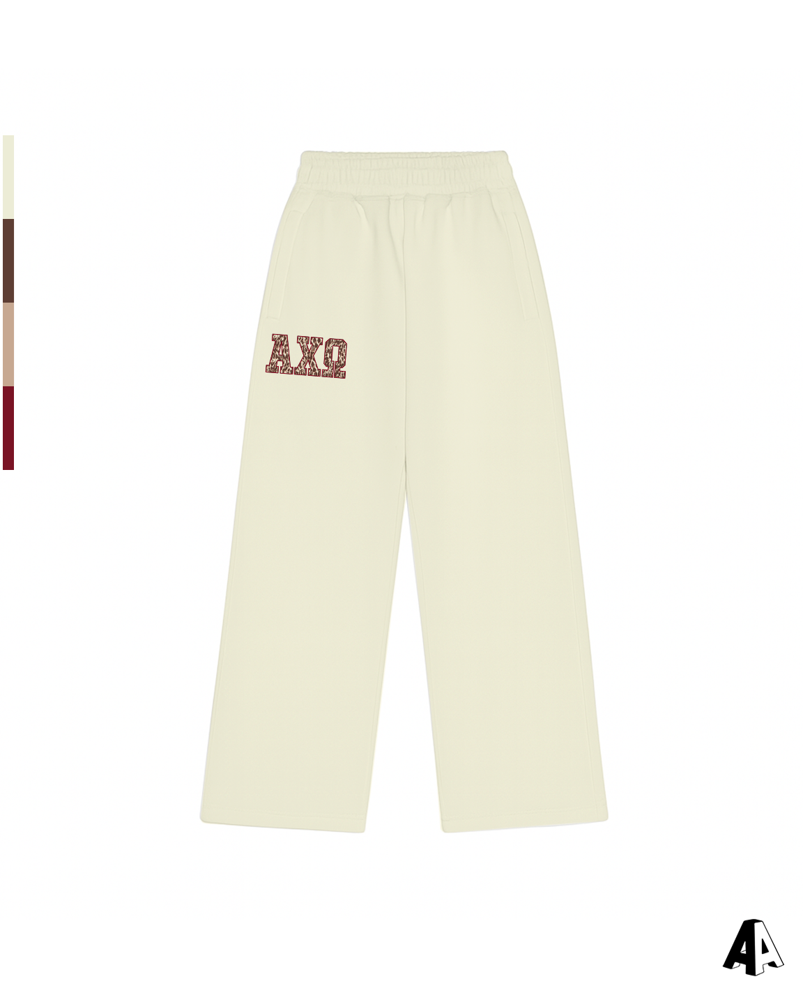 Alpha Chi Omega Cheetah Ivory Sweatpants Front