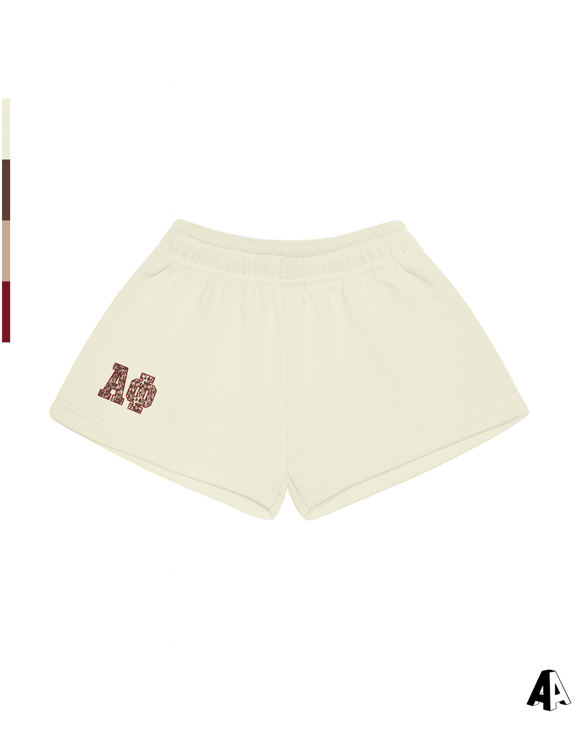 Alpha Phi Cheetah Ivory Shorts Front