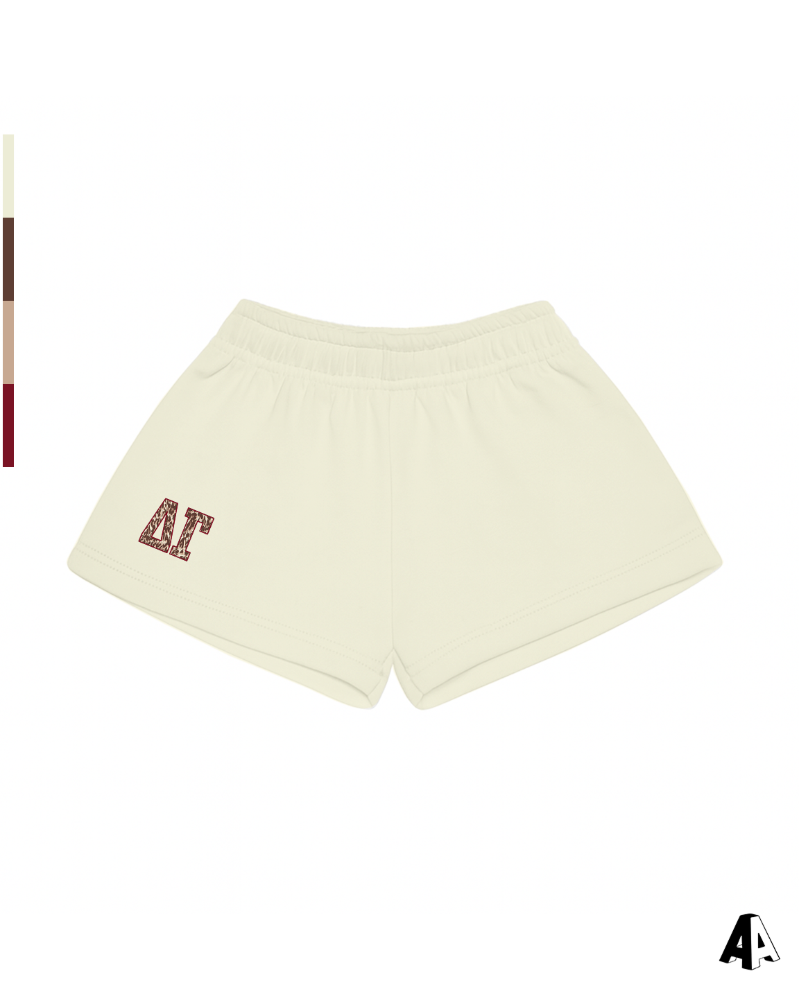 Delta Gamma Cheetah Ivory Shorts Front