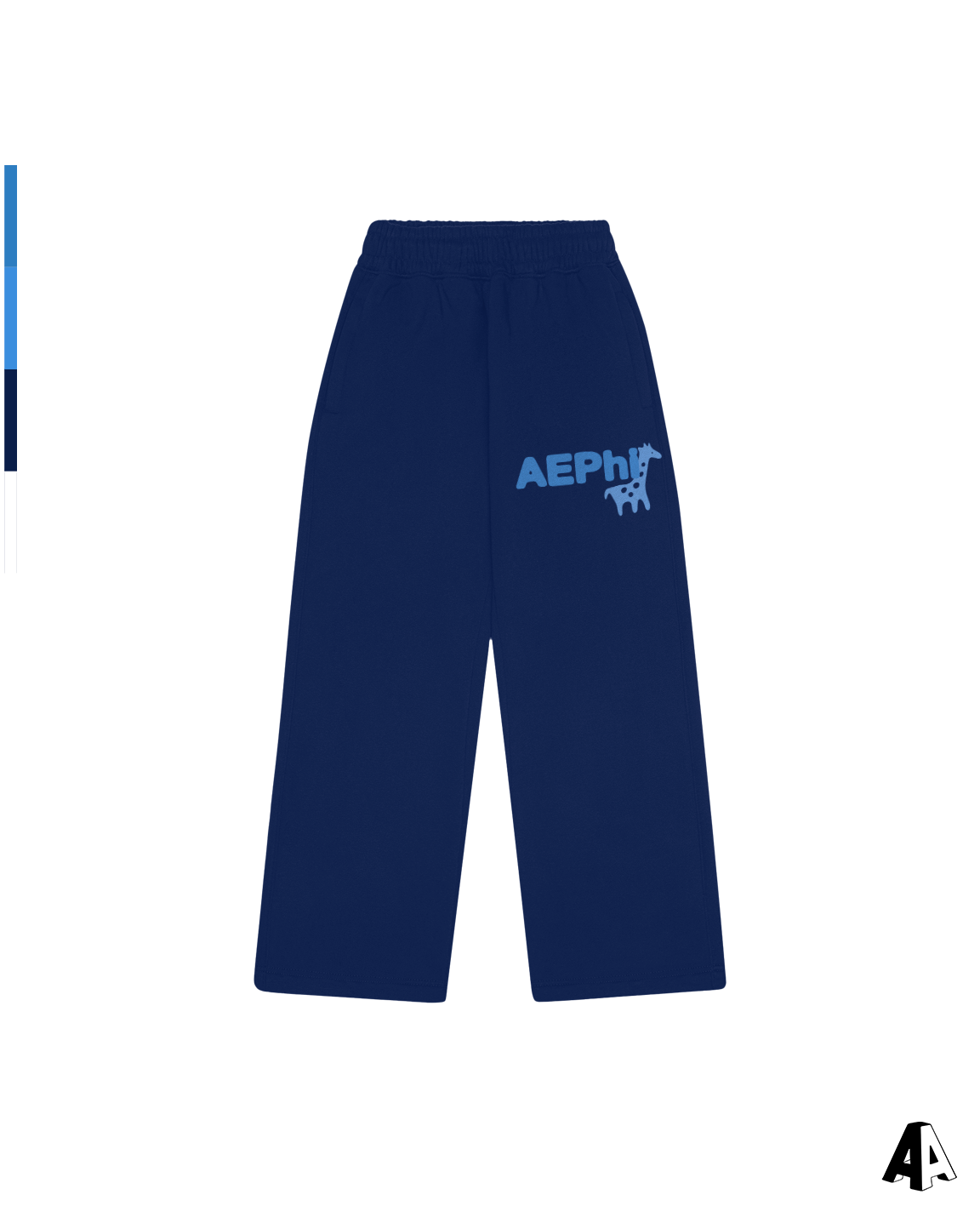 Alpha Epsilon Phi Free Spirit Navy Sweatpants by Alpha Apparel Co. – front view