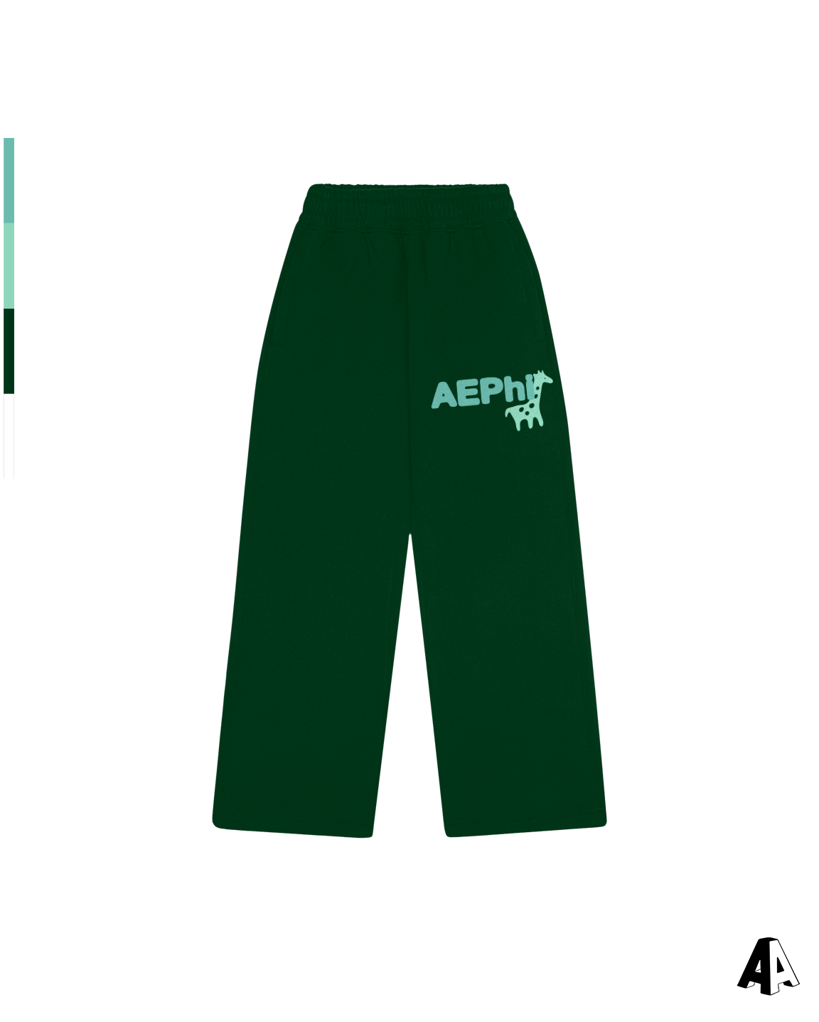 Alpha Epsilon Phi Free Spirit Forest Green Sweatpants by Alpha Apparel Co. – front view
