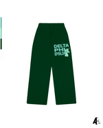 Delta Phi Epsilon Free Spirit Forest Green Sweatpants by Alpha Apparel Co. – front view