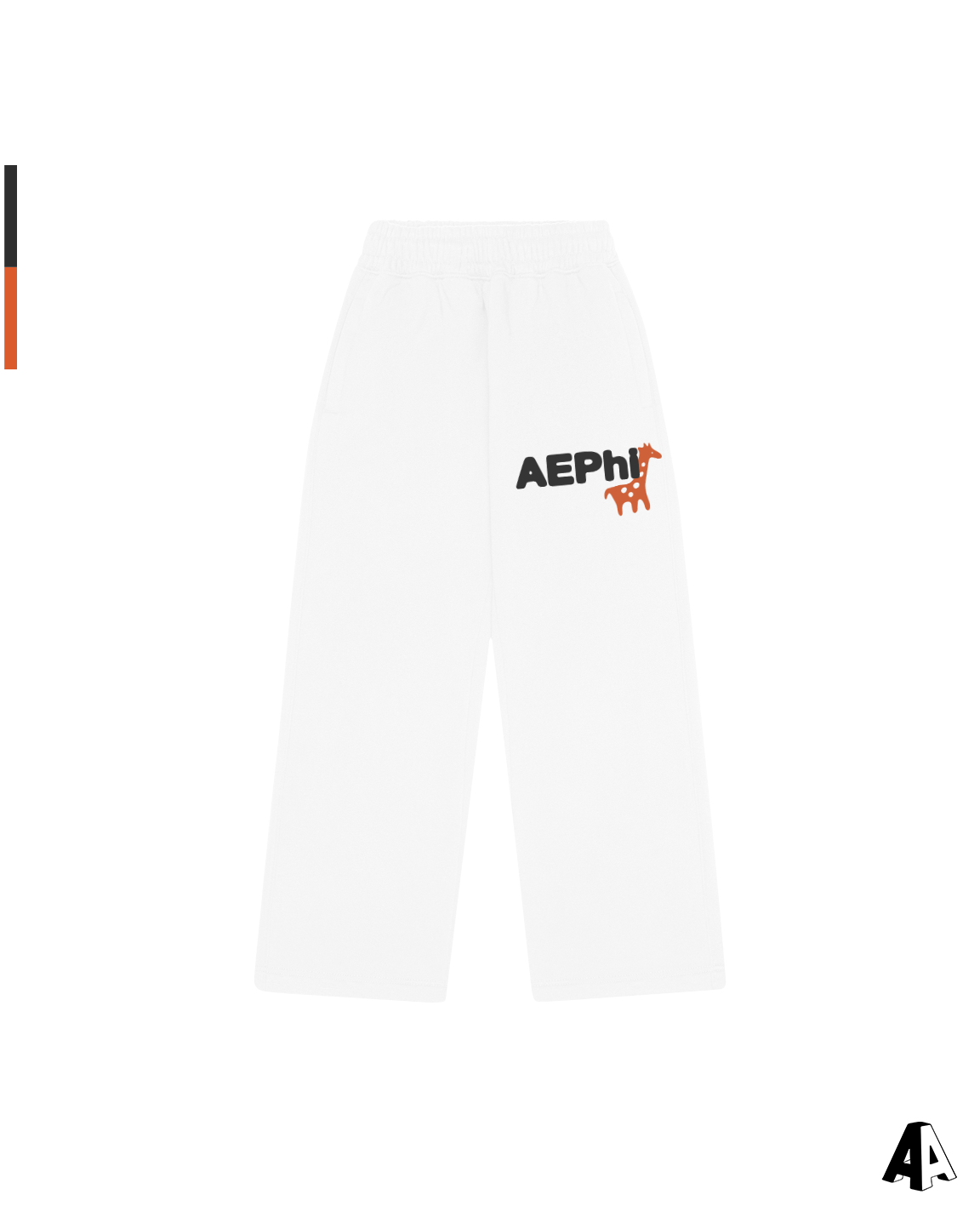 Alpha Epsilon Phi Free Spirit White Sweatpants by Alpha Apparel Co. – front view