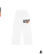 Alpha Xi Delta Free Spirit White Sweatpants by Alpha Apparel Co. – front view