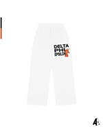 Delta Phi Epsilon Free Spirit White Sweatpants by Alpha Apparel Co. – front view