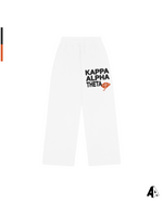 Kappa Alpha Theta Free Spirit White Sweatpants by Alpha Apparel Co. – front view
