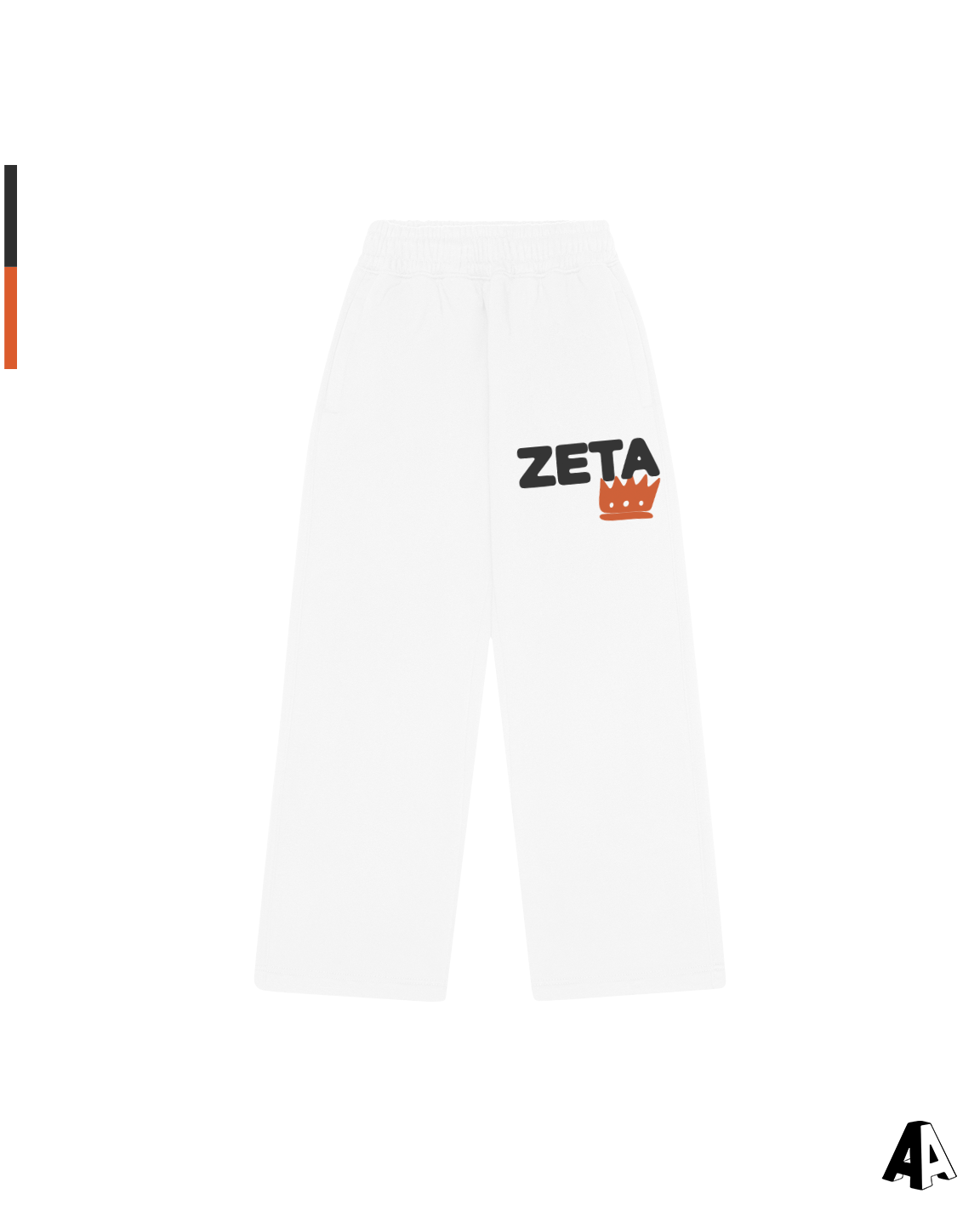 Zeta Tau Alpha Free Spirit White Sweatpants by Alpha Apparel Co. – front view