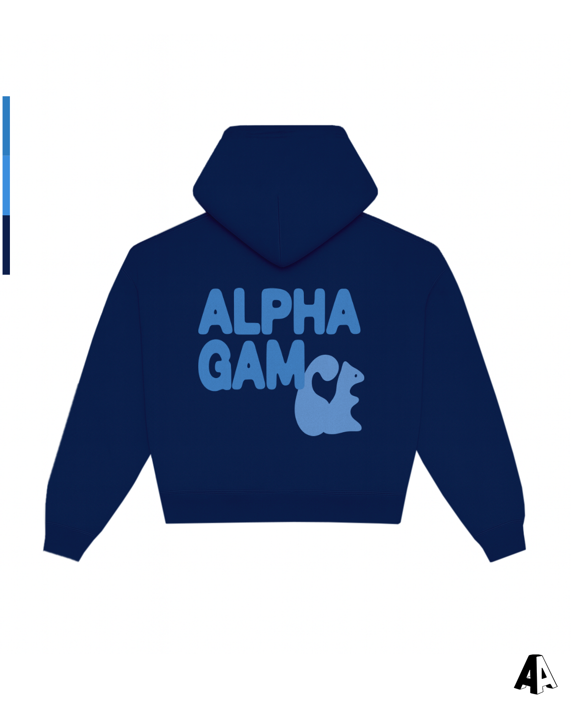 Alpha Gamma Delta Free Spirit Navy Hoodie by Alpha Apparel Co. – back view