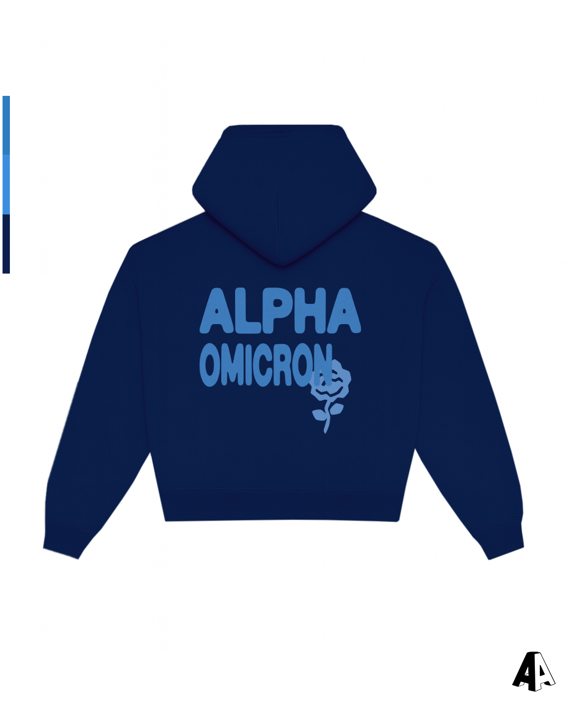 Alpha Omicron Pi Free Spirit Navy Hoodie by Alpha Apparel Co. – back view