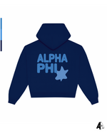 Alpha Phi Free Spirit Navy Hoodie by Alpha Apparel Co. – back view