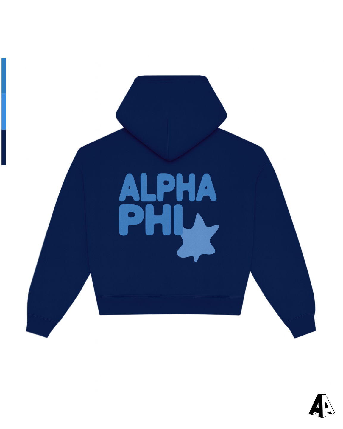 Alpha Phi Free Spirit Navy Hoodie by Alpha Apparel Co. – back view
