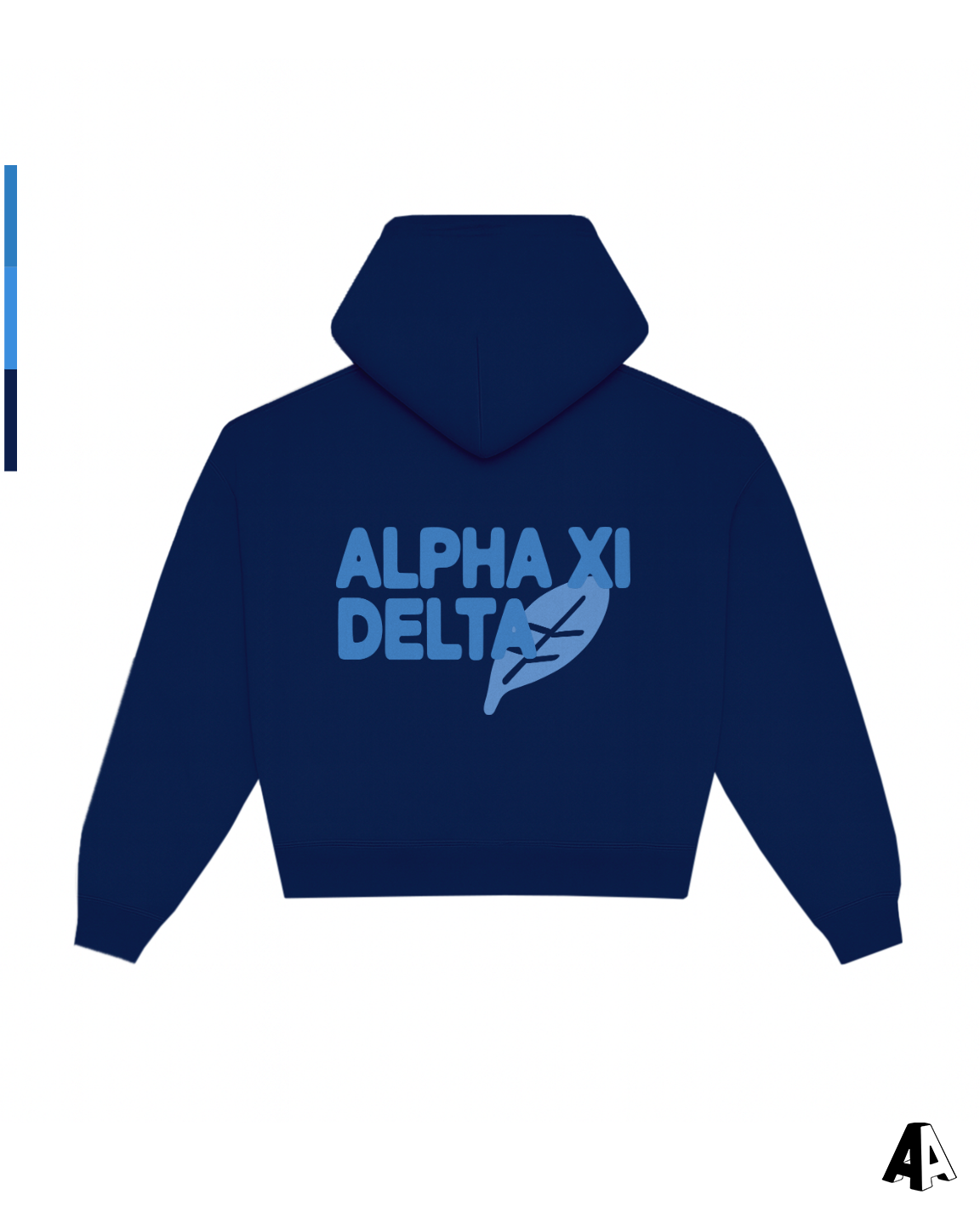 Alpha Xi Delta Free Spirit Navy Hoodie by Alpha Apparel Co. – back view