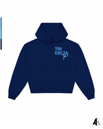 Delta Delta Delta Free Spirit Navy Hoodie by Alpha Apparel Co. – front view