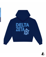 Delta Zeta Free Spirit Navy Hoodie by Alpha Apparel Co. – back view