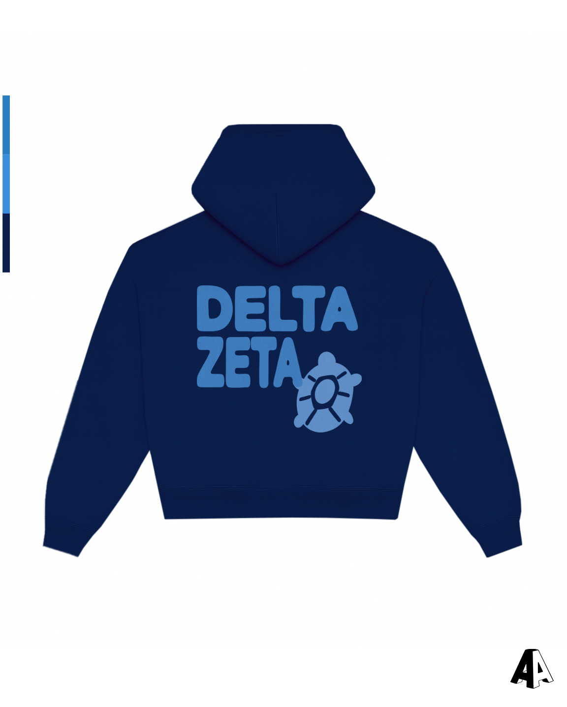 Delta Zeta Free Spirit Navy Hoodie by Alpha Apparel Co. – back view