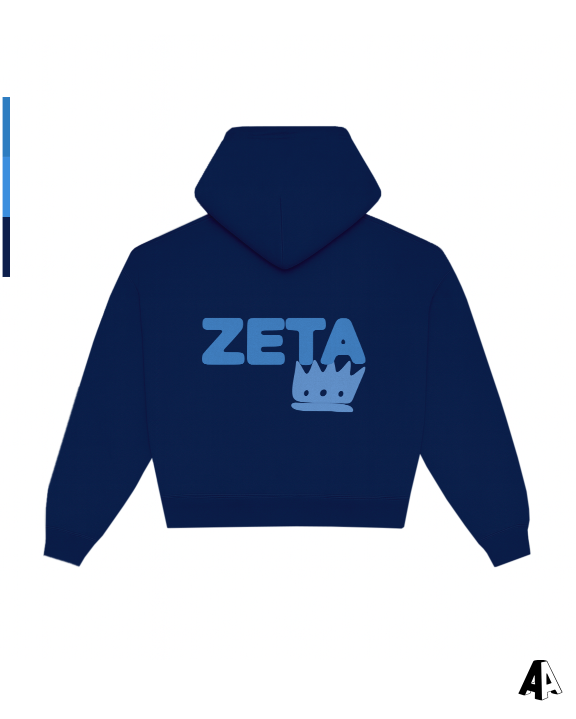 Zeta Tau Alpha Free Spirit Navy Hoodie by Alpha Apparel Co. – back view