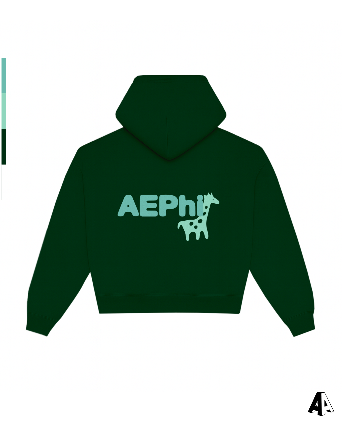 Alpha Epsilon Phi Free Spirit Forest Green Hoodie by Alpha Apparel Co. – back view