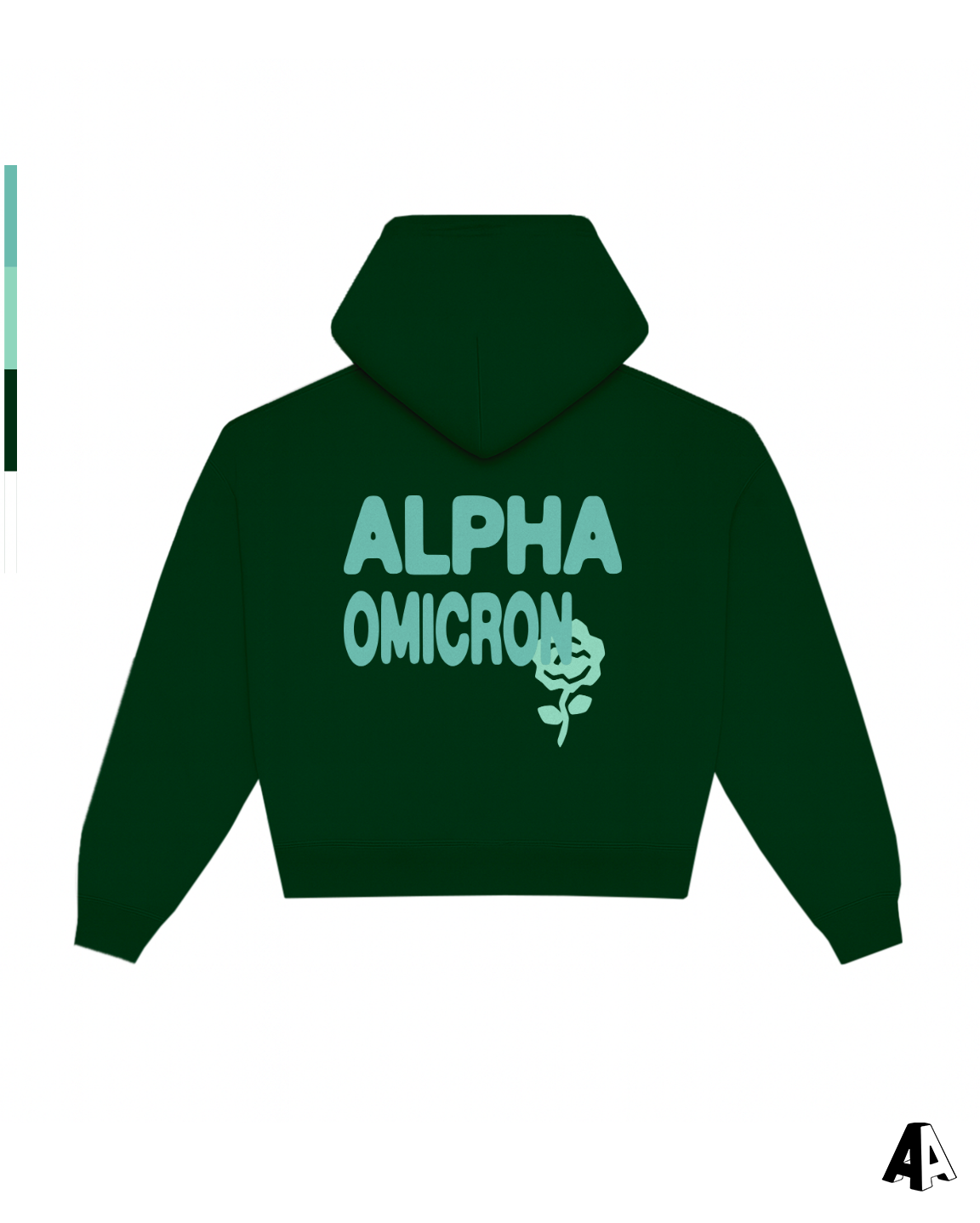 Alpha Omicron Pi Free Spirit Forest Green Hoodie by Alpha Apparel Co. – back view