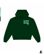 Alpha Omicron Pi Free Spirit Forest Green Hoodie by Alpha Apparel Co. – front view