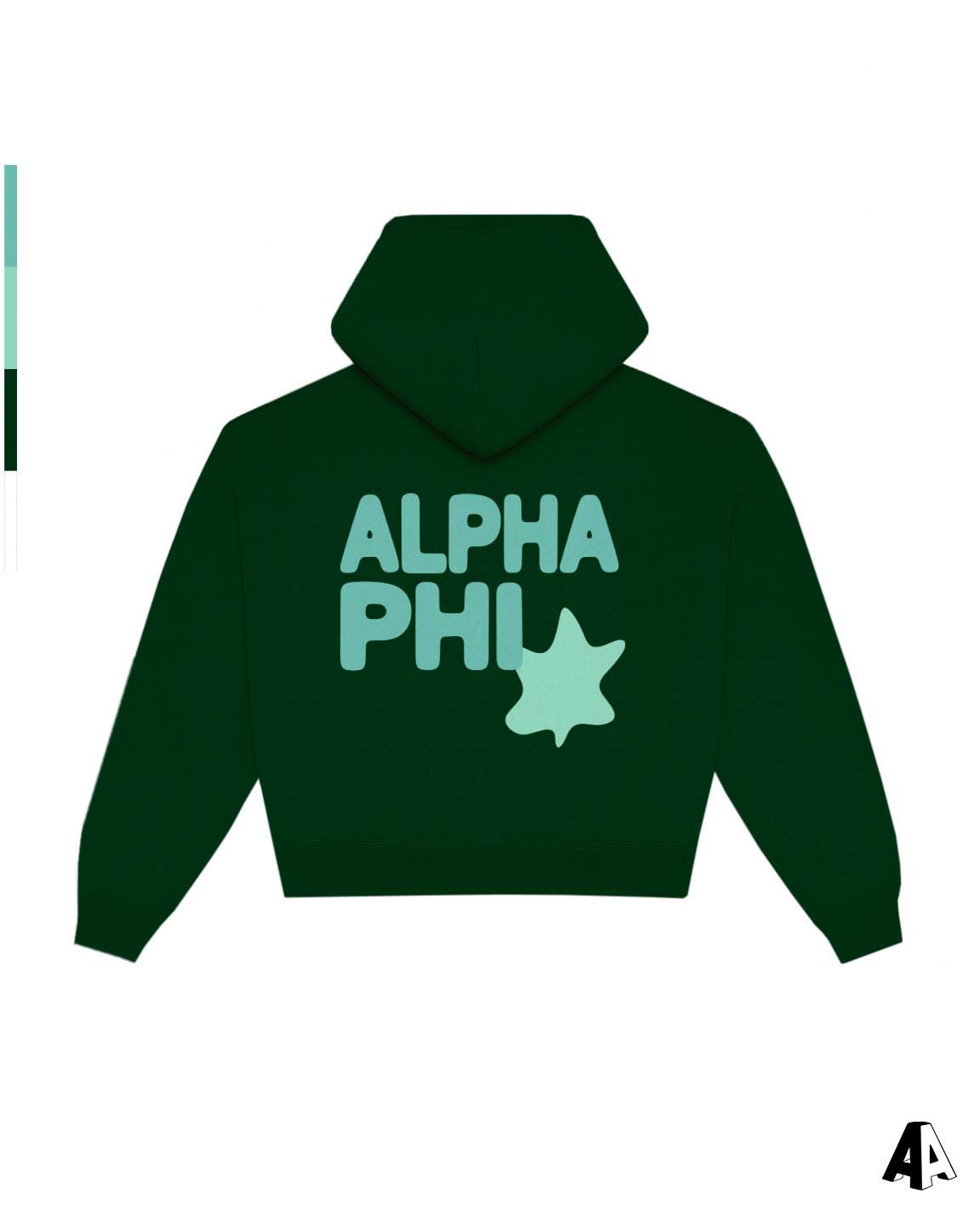 Alpha Phi Free Spirit Forest Green Hoodie by Alpha Apparel Co. – back view