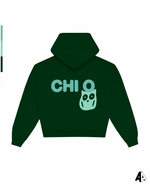 Chi Omega Free Spirit Forest Green Hoodie by Alpha Apparel Co. – back view