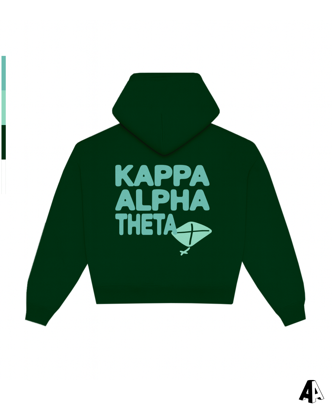 Kappa Alpha Theta Free Spirit Forest Green Hoodie by Alpha Apparel Co. – back view