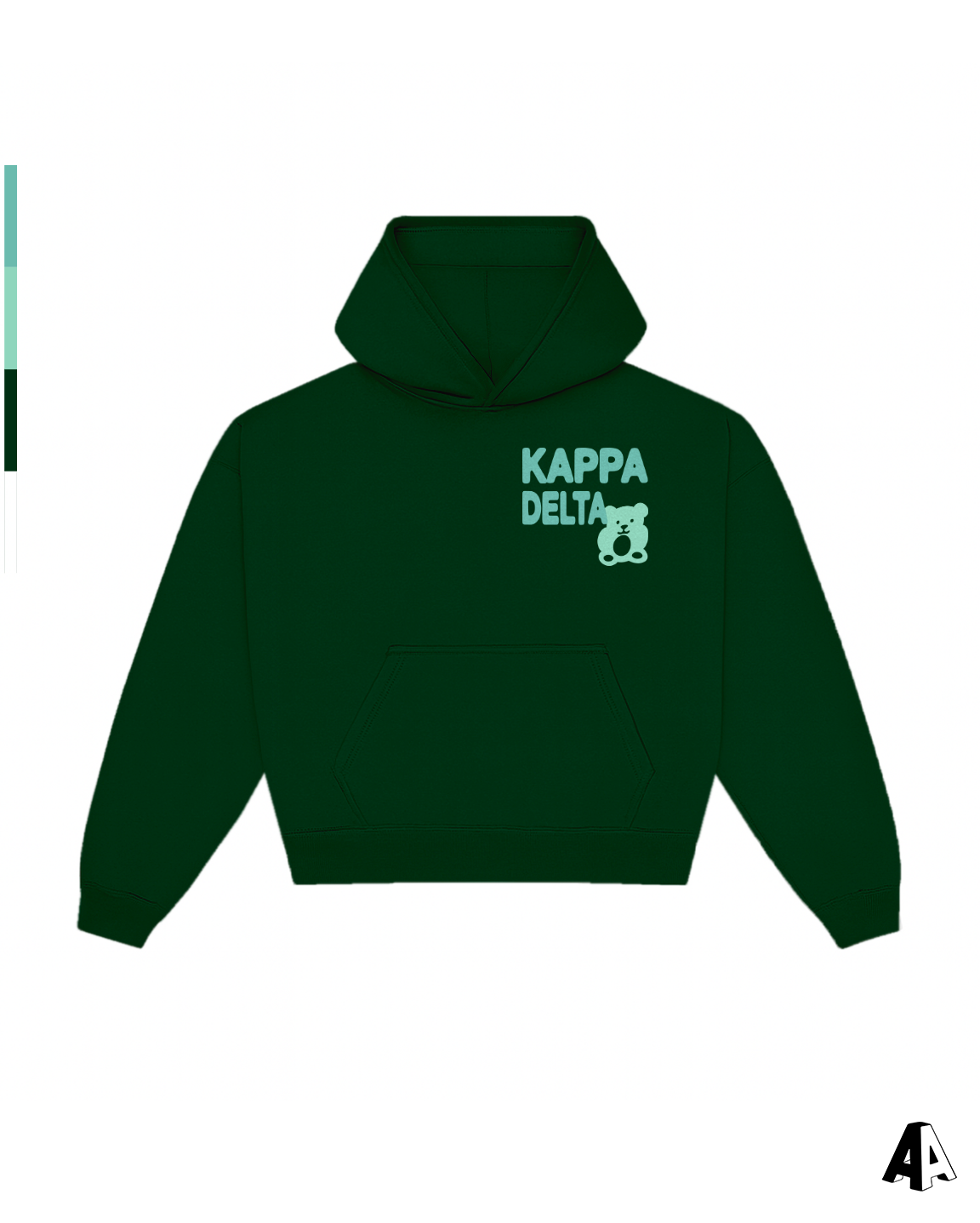 Kappa Delta Free Spirit Forest Green Hoodie by Alpha Apparel Co. – front view