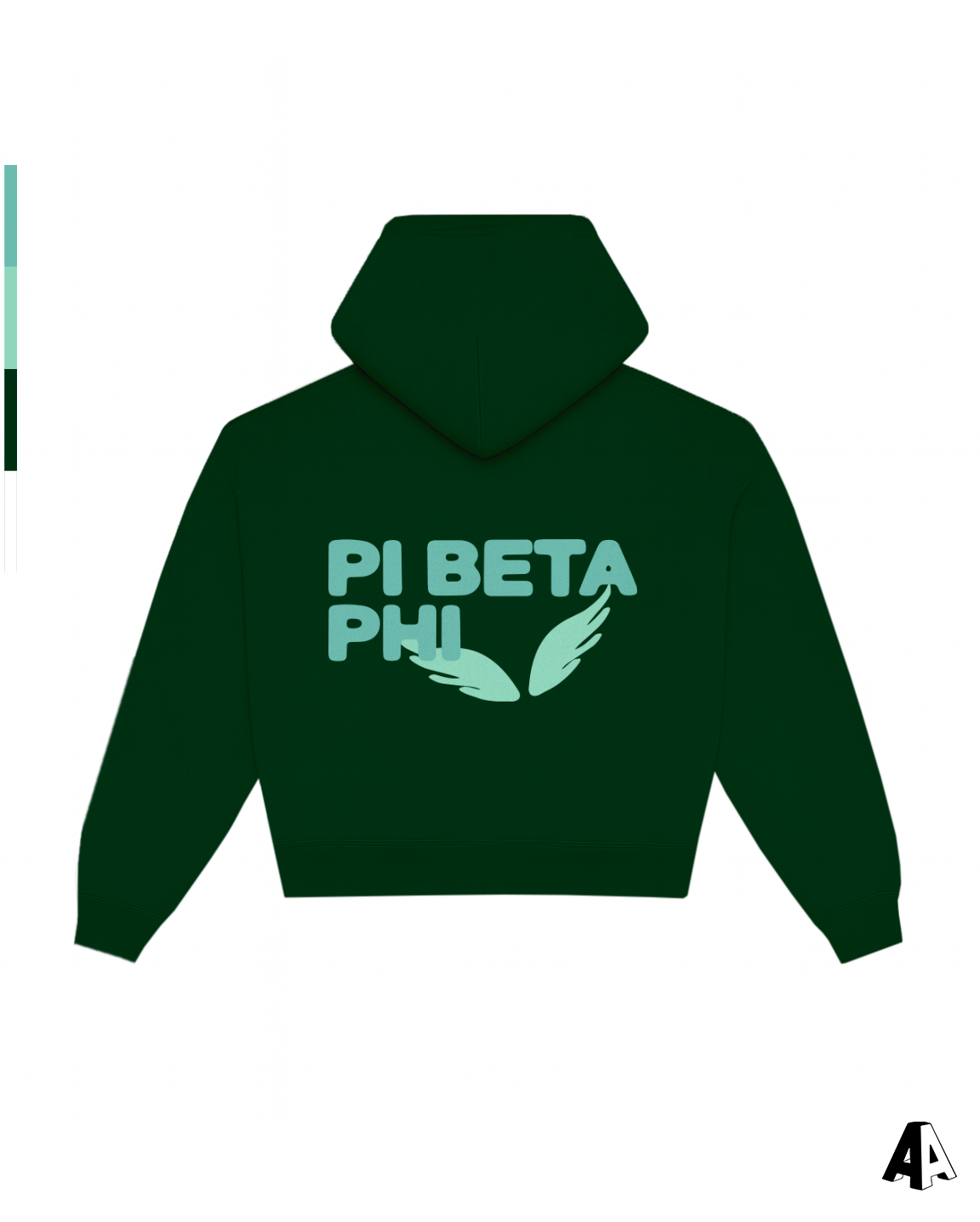 Pi Beta Phi Free Spirit Forest Green Hoodie by Alpha Apparel Co. – back view