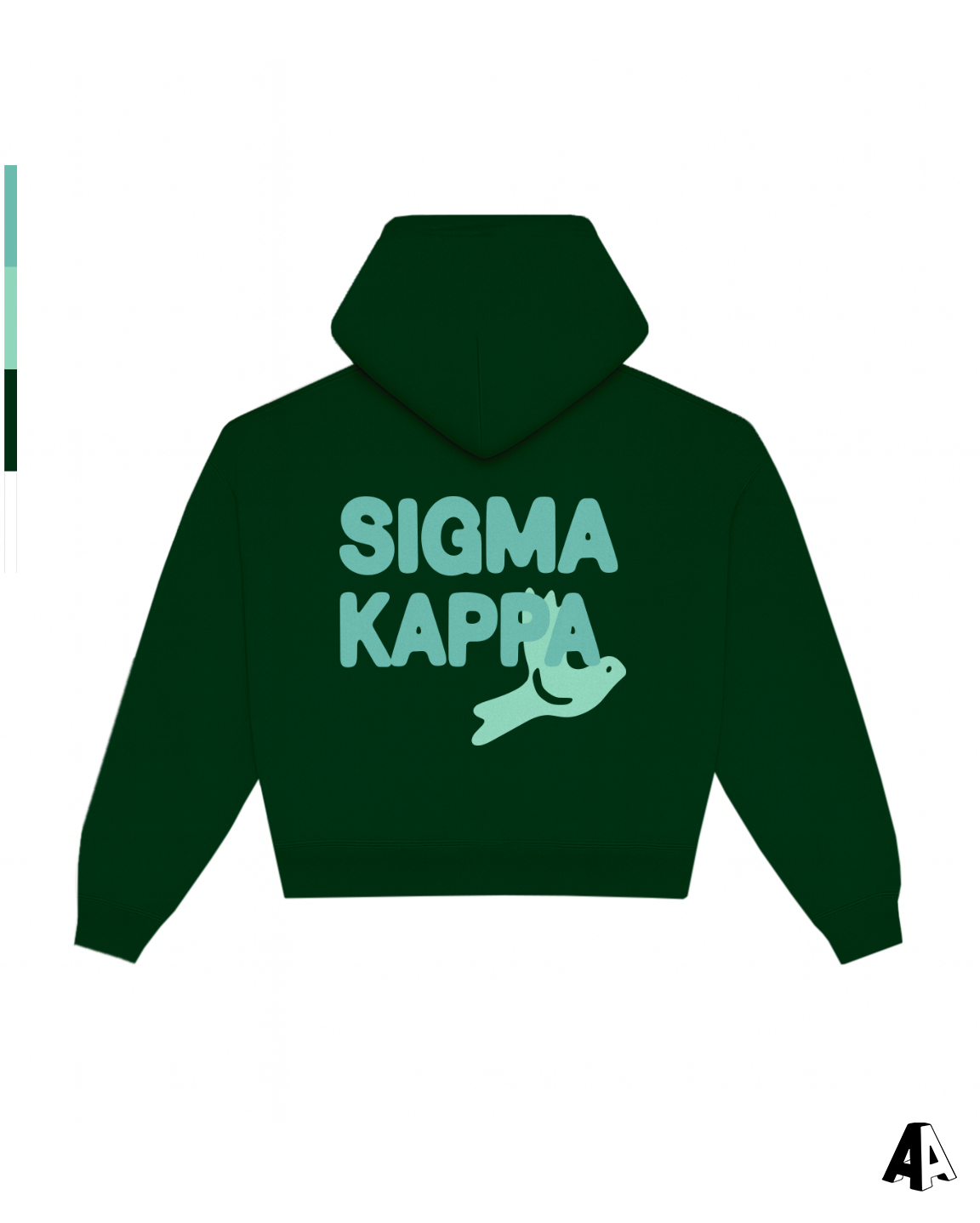Sigma Kappa Free Spirit Forest Green Hoodie by Alpha Apparel Co. – back view