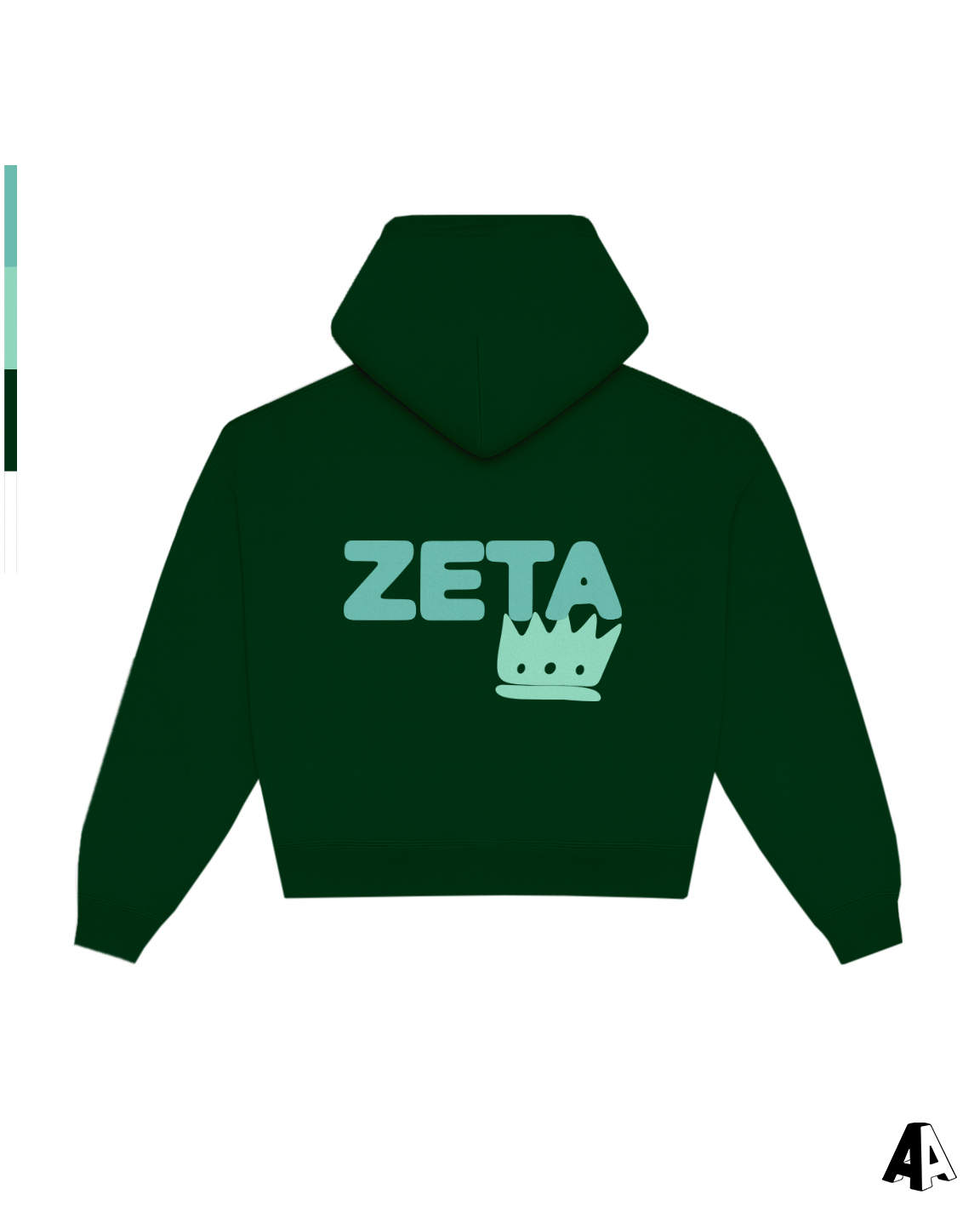 Zeta Tau Alpha Free Spirit Forest Green Hoodie by Alpha Apparel Co. – back view