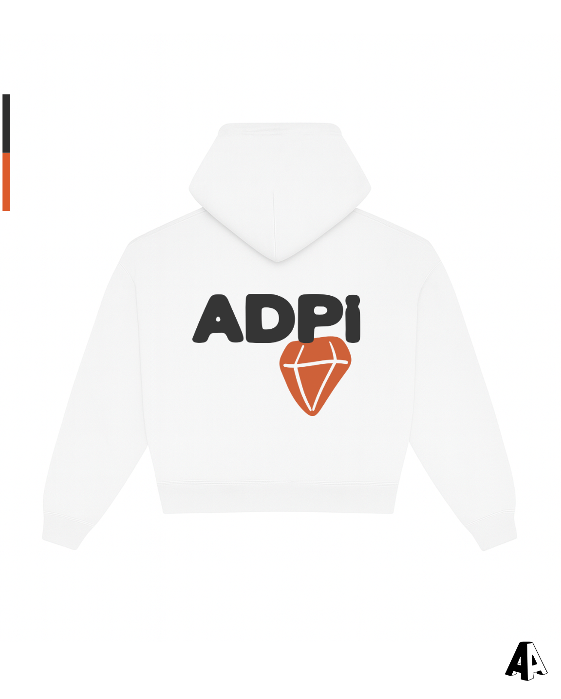 Alpha Delta Pi Free Spirit White Hoodie by Alpha Apparel Co. – back view