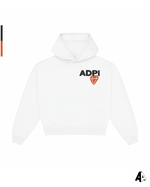 Alpha Delta Pi Free Spirit White Hoodie by Alpha Apparel Co. – front view
