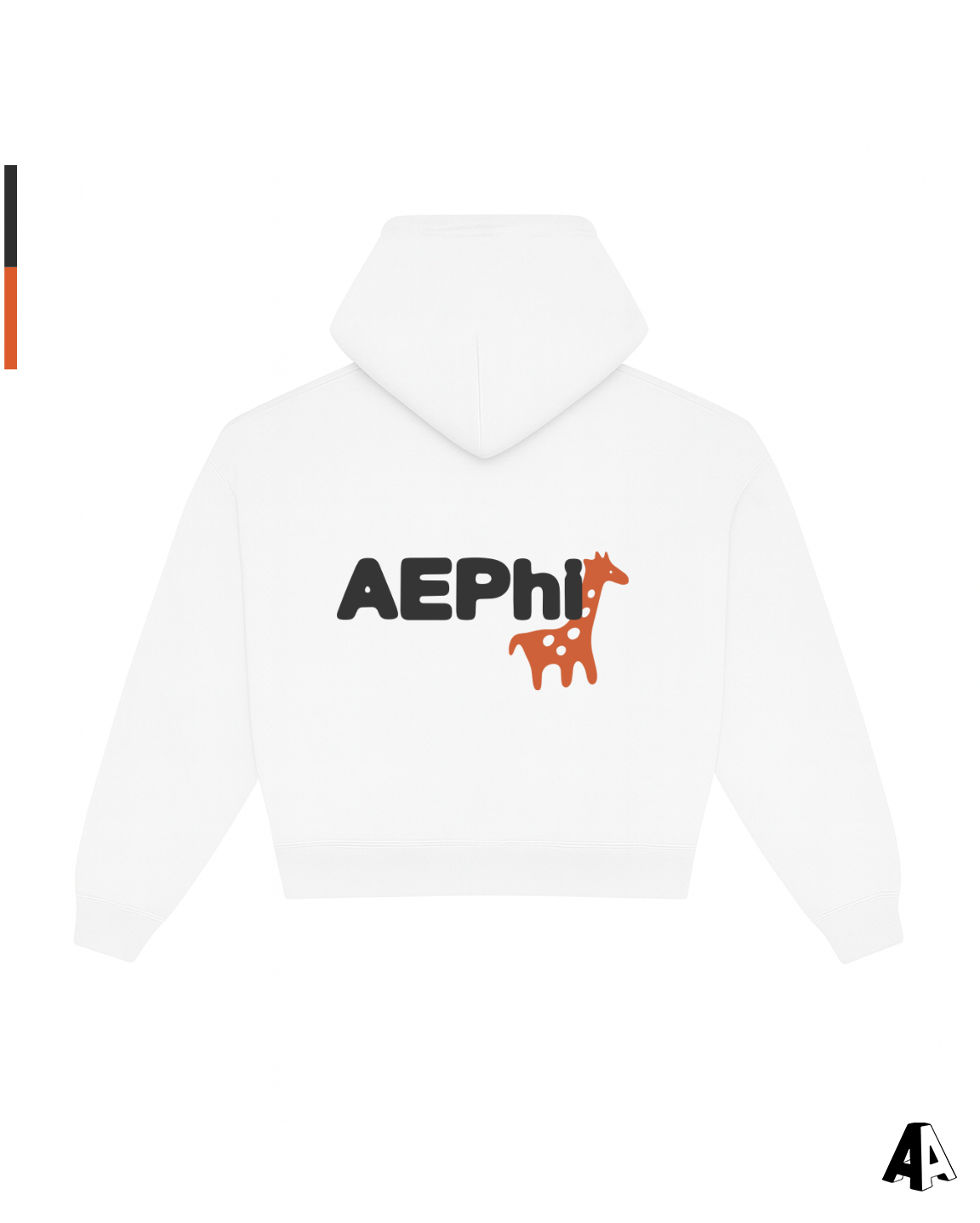 Alpha Epsilon Phi Free Spirit White Hoodie by Alpha Apparel Co. – back view
