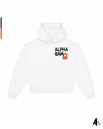 Alpha Gamma Delta Free Spirit White Hoodie by Alpha Apparel Co. – front view