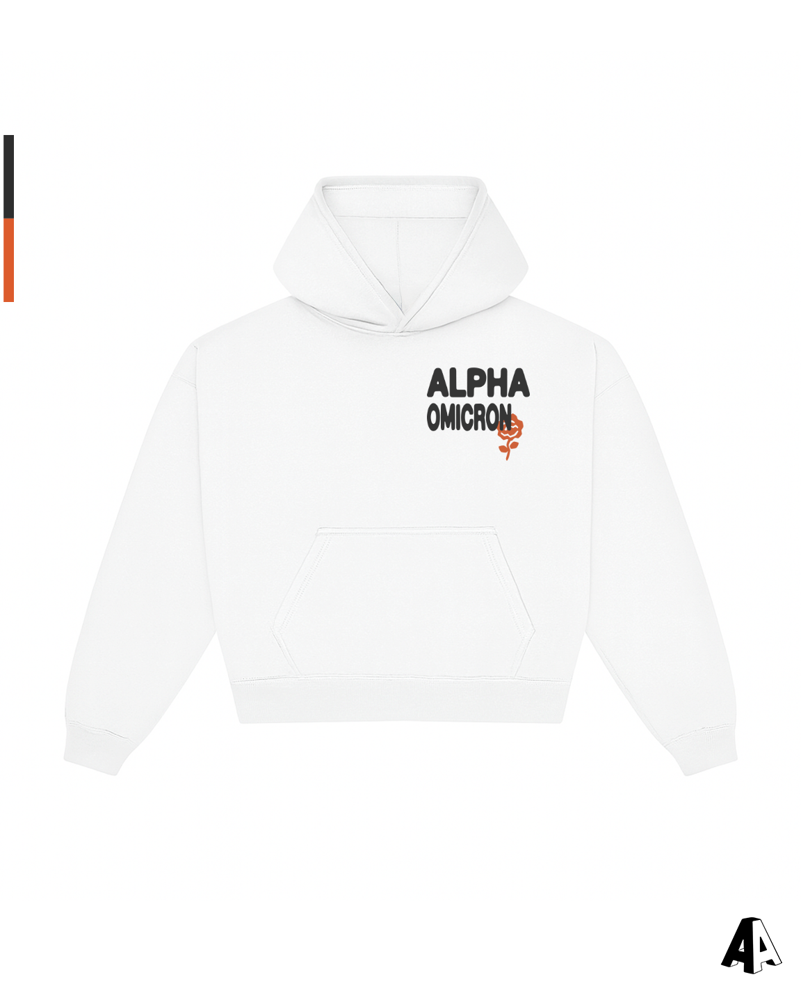 Alpha Omicron Pi Free Spirit White Hoodie by Alpha Apparel Co. – front view