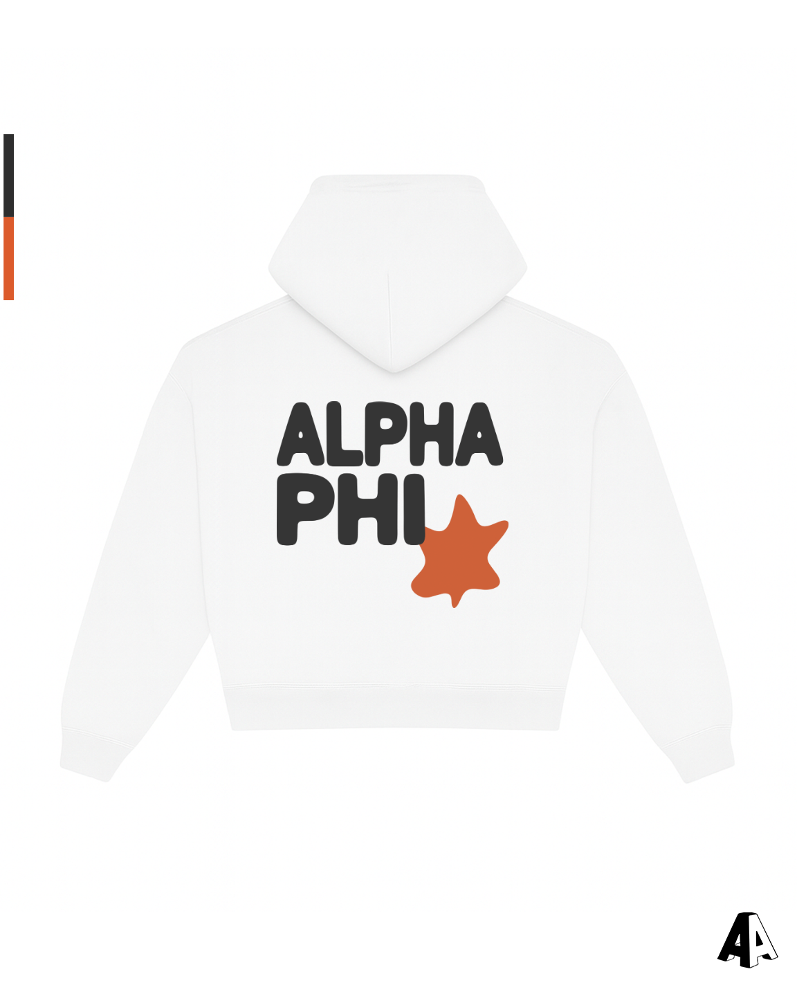 Alpha Phi Free Spirit White Hoodie by Alpha Apparel Co. – back view