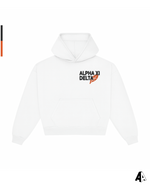 Alpha Xi Delta Free Spirit White Hoodie by Alpha Apparel Co. – front view
