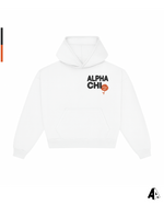 Alpha Chi Omega Free Spirit White Hoodie by Alpha Apparel Co. – front view