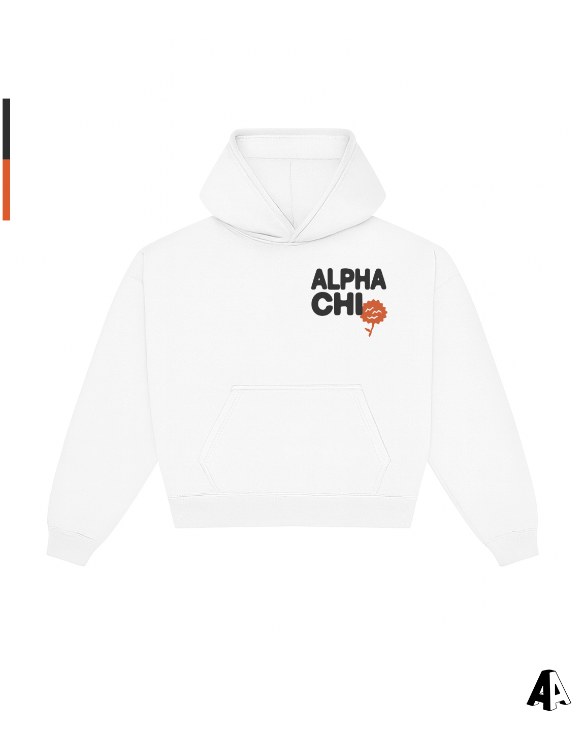 Alpha Chi Omega Free Spirit White Hoodie by Alpha Apparel Co. – front view