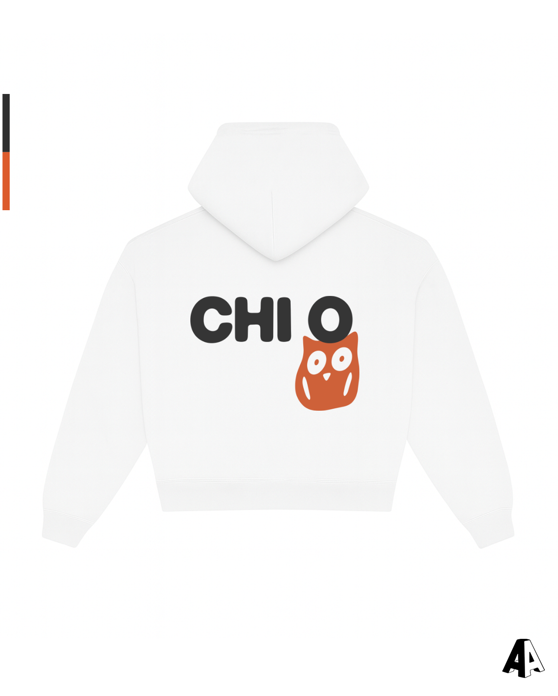 Chi Omega Free Spirit White Hoodie by Alpha Apparel Co. – back view