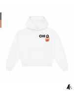 Chi Omega Free Spirit White Hoodie by Alpha Apparel Co. – front view